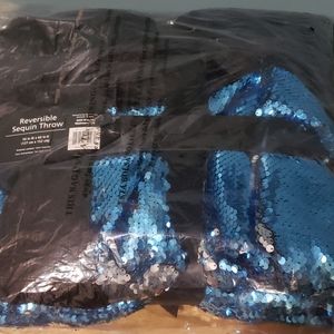 Reversible Sparkle Sequin Throw silver blue black